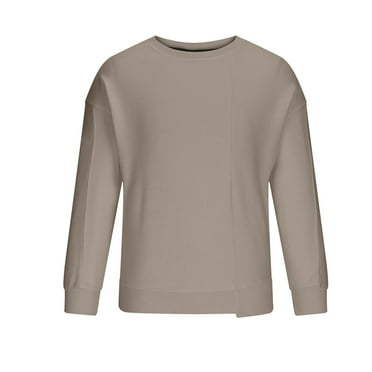 Nmnitkp Mens Patchwork Crewneck Sweatshirt Trendy and Fashionable Silhouette ​​Long Sleeve Shirt Lightweight Terry Sweatshirt Casual Workout Pullover Shirt Tops