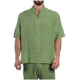 thumbnail image 1 of Nmnitkp Mens Shirts Breathable and Comfortable Mens T-shirts Soft and Eco-Friendly Men's Cotton Linen Henley Shirt Casual Beach Hippie Shirts 1/2 Sleeve, 1 of 5