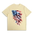 thumbnail image 1 of Nmnitkp Mens Shirts Crew Neck Cotton American Flag Shirts Men: 4th of July Patriotic T-Shirt USA Print Independence Day Tee Casual Tops Yellow,S, 1 of 7