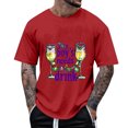 thumbnail image 1 of Nmnitkp Mens Shirts Crew Neck Funny Shirts Print Cool T Shirts Graphic Design Casual Summer Short Sleeve Fashion Tees Shirt for Men Red,S, 1 of 5