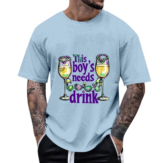 Nmnitkp Mens Shirts Crew Neck Funny Shirts Print Cool T Shirts Graphic Design Casual Summer Short Sleeve Fashion Tees Shirt for Men Sky Blue,XL