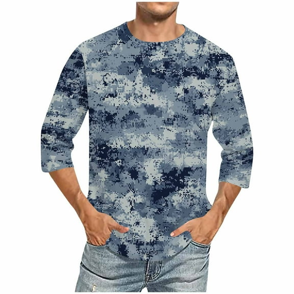 Nmnitkp Mens Shirts High-Quality Fabric Abstraction Camouflage Printing Men's Regular-Fit Crewneck T-Shirts, Half Length Sleeve New Design Mens T-shirts（M-5XL)