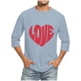 thumbnail image 1 of Nmnitkp Mens Shirts High-Quality Fabric Oversize Mens T-shirts Valentine's Day Love Print Mens Vintage Baseball Raglan 3/4 Sleeve Plain Casual Tee Basic Active T Shirts, 1 of 5