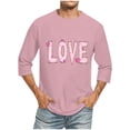 thumbnail image 1 of Nmnitkp Mens Shirts High-Quality Fabric Valentine's Day Love Print Mens T-shirts New Design Mens Vintage Baseball Raglan 3/4 Sleeve Plain Casual Tee Basic Active T Shirts(Plus Size & Regular), 1 of 5