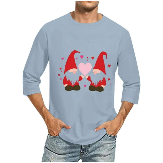 Nmnitkp Mens Shirts High-Quality Fabric Valentine's Day Love Print Mens T-shirts New Design Mens Vintage Baseball Raglan 3/4 Sleeve Plain Casual Tee Basic Active T Shirts(Plus Size & Regular)
