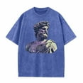 thumbnail image 1 of Nmnitkp Mens Shirts,Mens Graphic Tees Vintage T-Shirts Oversized Print Casual Crewneck Cotton Top Short Sleeve Rapper Streetwear Blue,2XL, 1 of 2