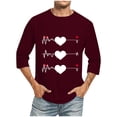 thumbnail image 1 of Nmnitkp Mens Shirts Soft and Eco-Friendly Mens T-shirts Love Print Mens Athletic Baseball Tee Raglan 3/4 Sleeve Casual Rugby Football T Shirts(Plus Size & Regular), 1 of 5