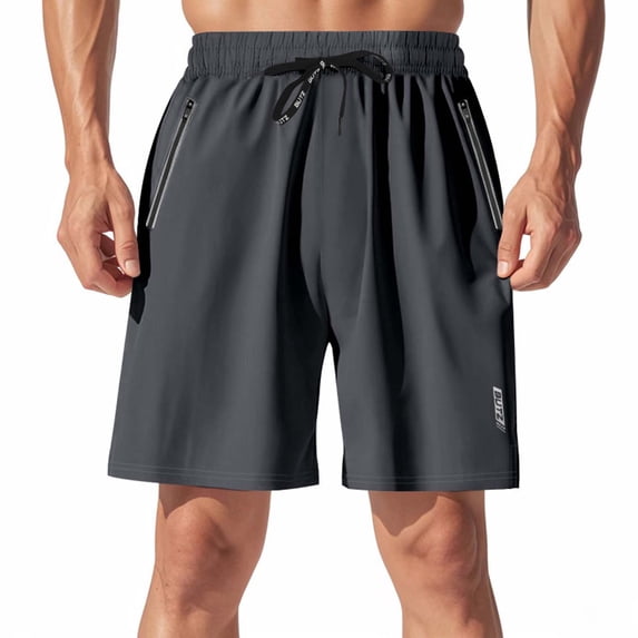 Nmnitkp Mens Shorts Breathable Athletic Shorts Summer Essentials Shorts Men Zipper Pocket Design Reflective Strip Night Running Use,Quick Dry Gym Shorts 2XL
