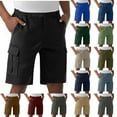 thumbnail image 1 of Nmnitkp Mens Shorts Hiking Cargo Shorts 9" Lightweight Outdoor Work Shorts for Men Travel Golf Camping Casual with 5 Zipper Pockets Black,L, 1 of 5