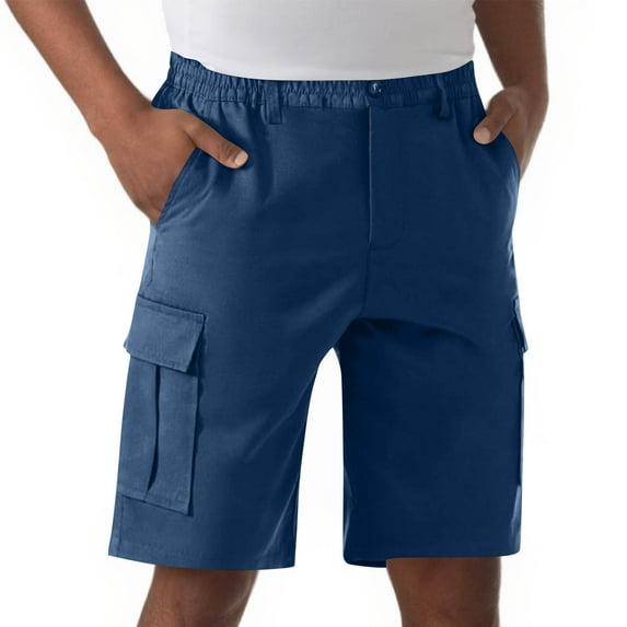 Nmnitkp Mens Shorts Hiking Cargo Shorts 9" Lightweight Outdoor Work Shorts for Men Travel Golf Camping Casual with 5 Zipper Pockets Navy,3XL