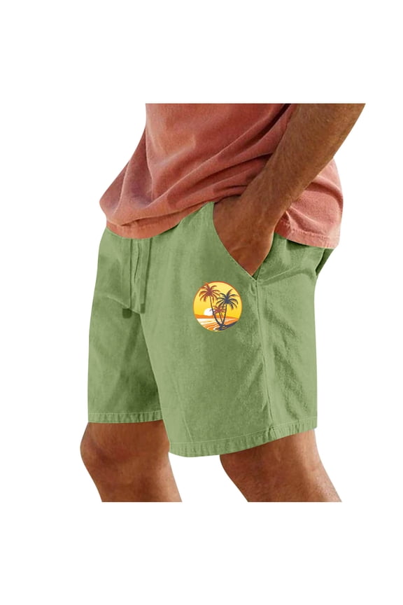 Mens Shorts Shorts Men Printed Design Shorts for Men Casual Fabric Tropical Pattern Vacation Wear With Pockets M