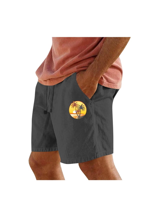 Mens Shorts Shorts Men Printed Design Shorts for Men Casual Fabric Tropical Pattern Vacation Wear With Pockets M