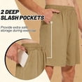 thumbnail image 1 of Nmnitkp Mens Shorts Solid Color 5 Inch Athletic Running Shorts - Casual Lounge Jogger Workout Shorts with Drawstring Waist & Deep Slash Pockets Gym Shorts Khaki #,M, 1 of 6
