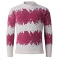 thumbnail image 1 of Nmnitkp Mens Sweater Crewneck Pullover Sweater Textured Knitted Sweaters Casual Loose Fit Sweaters with Ribbing Edge Men Sweater Hot Pink #01,3XL, 1 of 4