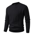 thumbnail image 1 of Nmnitkp Mens Sweater Knit Sweater Crewneck Loose Fit Casual Twist Patterned Textured Long Sleeve Cable Knitted Pullover Black,3XL, 1 of 2