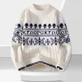 thumbnail image 1 of Nmnitkp Mens Sweater Knitted Sweater Casual Loose Elastic Pullover Long Sleeve Zipper Stand-up Collar Sweater White #02,XL, 1 of 3