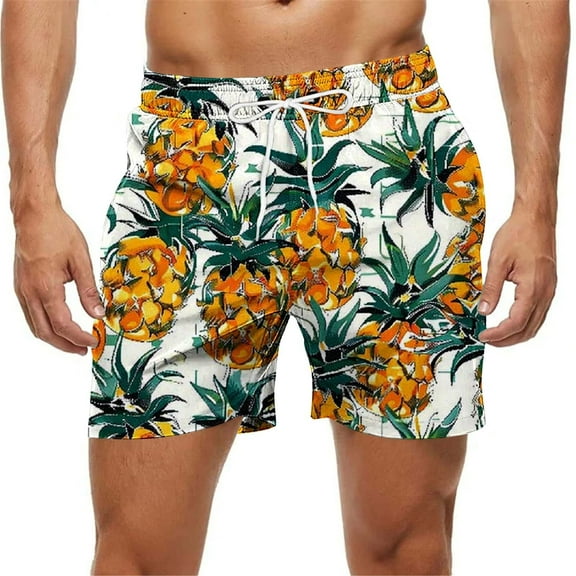 Nmnitkp Mens Swim Trunks Beach Shorts Quick Dry Hawaiian Swimming Shorts with Mesh Lining Swimwear Bathing Suit for Men Multicolor,S