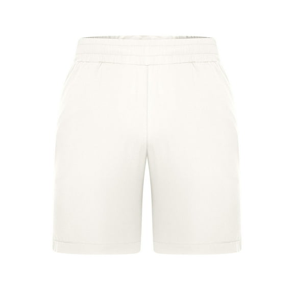 Nmnitkp Mens Swim Trunks,Boys Swim Trunks Elastic Fabric Men's Sports Fitness Swimming Solid Color Pocket Five Quarter Swimsuit White,S