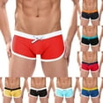 thumbnail image 1 of Nmnitkp Mens Swim Trunks,Boys Swim Trunks Elastic Fabric Men's Swimwear Swimsuits Solid Basic Long Swim Sport Trunks Board Shorts White,M, 1 of 4