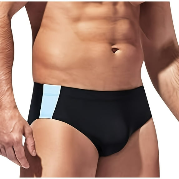 Nmnitkp Mens Swim Trunks Elastic Fabric Men's Bikini Swimwear Low Rise Swimming Briefs with Adjustable Drawstring,Boys Swim Trunks Black,M