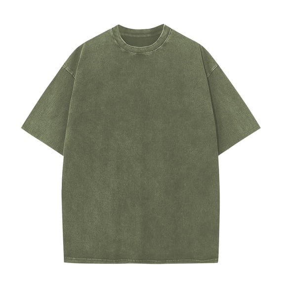 Nmnitkp Mens T-Shirt Casual Crew Neck Short Sleeve Patchwork T-Shirt Washed Distressed Solid Color Oversize Summer Classic Basic Tops for Men S-5XL