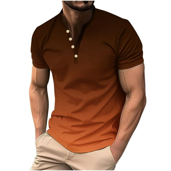 Nmnitkp Mens T-Shirts Gradient Summer Shirts Comfortable and Breathable Short Fashionable and Cool Sleeve Mens Shirts Casual Basic Tee(Plus Size)
