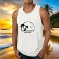 thumbnail image 1 of Nmnitkp Mens Tank Tops Beach Summer Sleeveless Shirts Graphic Palm Tree Vacation Tanks Muscle Gym Tank Top White,M, 1 of 5