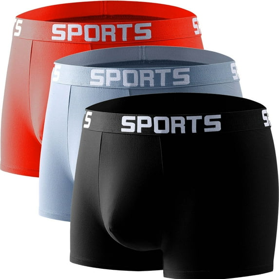 Nmnitkp Mens Underwear Comfortable Cotton Boxer Briefs Quick-Dry Breathable Short Leg Athletic Trunks Underwear for Men Pack 3PC Multicolor #07,XL