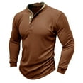 thumbnail image 1 of Nmnitkp Mens Waffle Long Sleeve Shirts Button Down Collared Beach Summer Casual Work Shirt Trendy and Fashionable Silhouette ​​​​​Long Sleeve Shirt ​​Soft and Skin-Friendly Henleys T-Shirt, 1 of 7