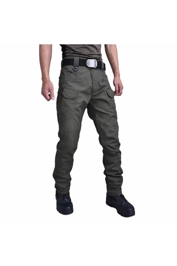 Mens Work Pants Cargo Tactical Construction for Men Ripstop Waterproof Lightweight Outdoor Hiking with Pockets Green,3XL