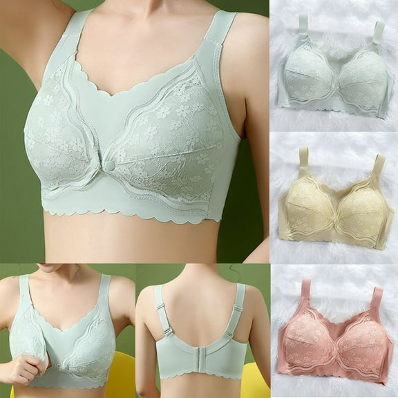Nmnitkp Nmnitkp Nursing Bras for Breastfeeding,Seamless Pregnancy Maternity Bra Wireless Classic Jelly Strip Support Nursing Bra Green,L