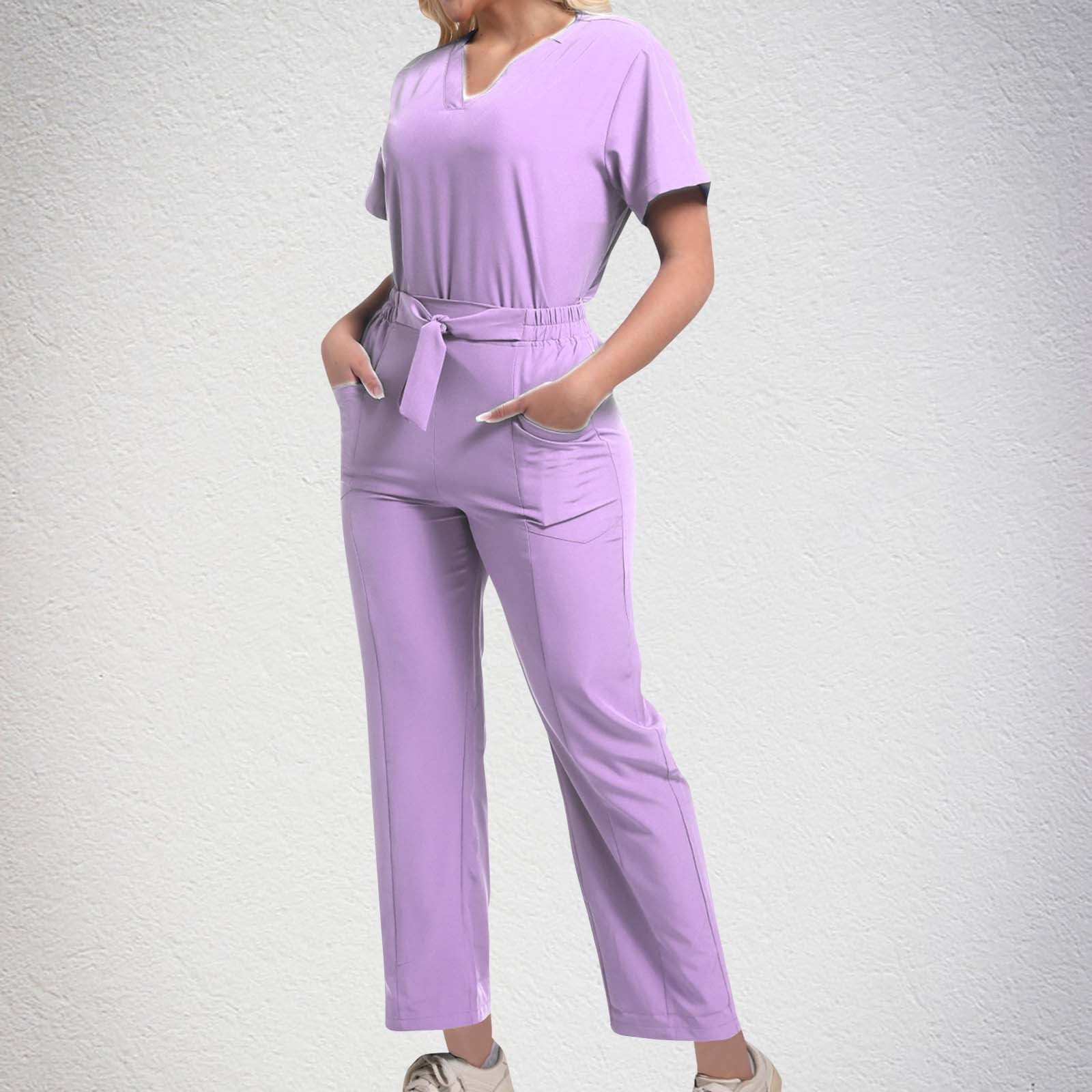 SAASHI Women's Purple Healthcare Uniform Set - Two-Piece Round Neck Top main image 0