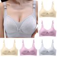 thumbnail image 1 of Nmnitkp Nursing Bras Antibacterial Fabric Nursing Bras for Breastfeeding Ultra Comfort Push Up Wireless Seamless Underwear Cotton Maternity Bra for Pregnancy Gray,S, 1 of 5