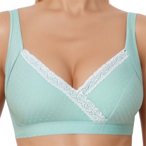 Nmnitkp Nursing Bras Antibacterial Fabric,Pregnant Women Do Not Sag During Pregnancy Breastfeeding Bra With Breast Pads Postpartum Nursing Bras for Breastfeeding Green,85