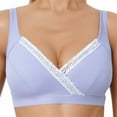 thumbnail image 1 of Nmnitkp Nursing Bras Antibacterial Fabric,Pregnant Women Do Not Sag During Pregnancy Breastfeeding Bra With Breast Pads Postpartum Nursing Bras for Breastfeeding Purple,85, 1 of 4
