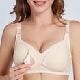 thumbnail image 1 of Nmnitkp Nursing Bras Antibacterial Fabric Solid Color Pregnant Women Breastfeeding Bra With Open Button Postpartum,Soft and Skin-Friendly Cotton Nursing Bras for Breastfeeding Beige,95, 1 of 5
