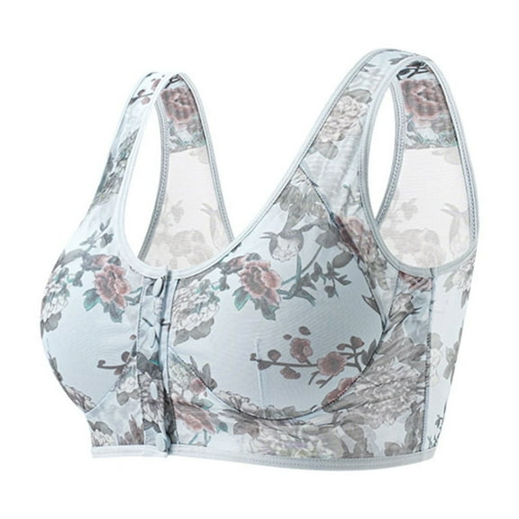 Nmnitkp Nursing Bras for Breastfeeding, Antibacterial Fabric Nursing Bras Comfort Maternity Bra Buttery Soft Seamless Sleep Pregnancy Bra Light Blue,2XL