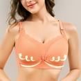 thumbnail image 1 of Nmnitkp Nursing Bras for Breastfeeding Breathable & Moisture-Absorbent Lace No Steel Ring Front Buckle Breastfeeding Bra Woman Underwear,Nursing Bras Orange,L, 1 of 6