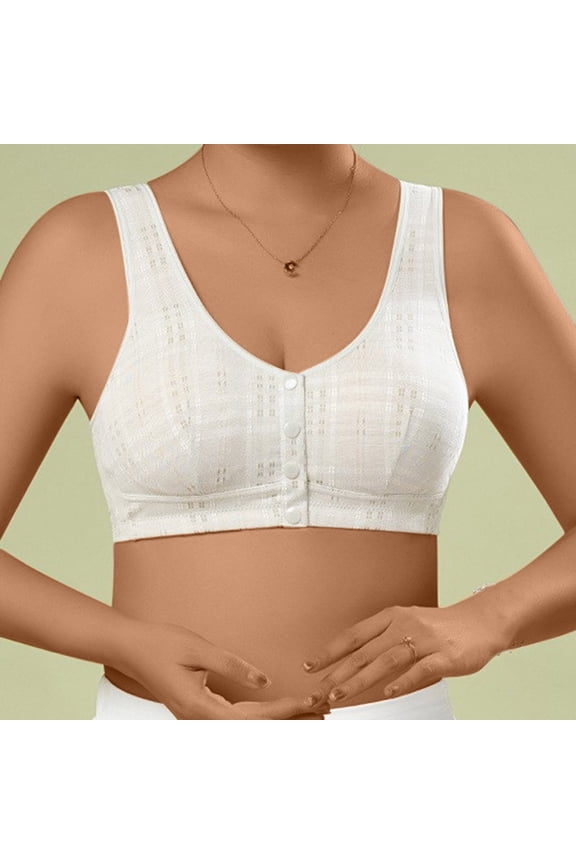 Nursing Bras for Breastfeeding Front Closure Bras Push Up Bra No Plus Size Front Button Bra For Older Women,Antibacterial Fabric Nursing Bras Green,M