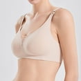 thumbnail image 1 of Nmnitkp Nursing Bras for Breastfeeding,Jelly Strip Lift Support Maternity Bra, Seamless Soft Wirefree Pregnancy,Antibacterial Fabric Nursing Bras Beige,L, 1 of 5