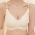 thumbnail image 1 of Nmnitkp Nursing Bras for Breastfeeding,Nursing Bras Antibacterial Fabric Seamless Maternity Bra Wireless Pregnancy Bras Comfort Sleep Bralette with Support Beige,L, 1 of 9