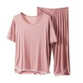 thumbnail image 1 of Nmnitkp Pajamas for Women Set Sleep Aid,Womens Pajamas Comfortable Fashion Loose Flash Short Sleeve T-shirt High Waist Shorts Two-piece Home Casual Pajamas Suit, 1 of 9