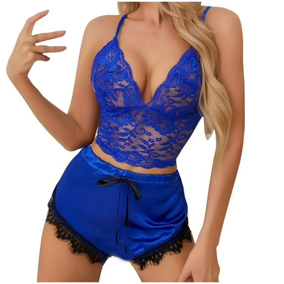 Nmnitkp Pajamas for Women Set Soft and Friendly Skin Lace Trim Short PJ Set Modal V Neck Silk Easy to Wear and Take Off Pajamas for Women Sleeveless Sleepwear Drawstring Waist Nightwear S~XXL