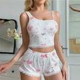 thumbnail image 1 of Nmnitkp Pajamas for Women Set Fashion Womens Pajamas Sleeveless Round-Neck Nightwear Underwear Short Sleepwear Set Pink,S, 1 of 4