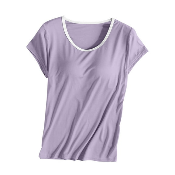 Nmnitkp Pajamas for Women Solid Color Breathable and Comfortable Pajamas Home Wear & Sleepwear With Built In Bra