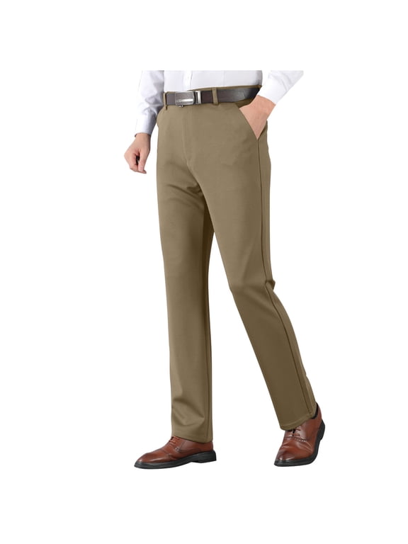 Pants for Men High Cost Performance Men's Cozy Hidden Expandable Waist Dress Pants | Premium Stretch Texture Weave Work to Weekend Pant S-4XL