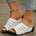 thumbnail image 1 of Nmnitkp Platform Sandals Women Arch Support Wedge Sandals for Women Hollow Out Slip On Platform Wedge Sandals Summer Casual Walking, 1 of 9