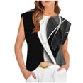 thumbnail image 1 of Nmnitkp Plus Size Tank Tops for Women Summer Casual Floral Crew Neck Sleeveless Shirts Loose Fit Pleated Tunic Tops S-2XL, 1 of 4
