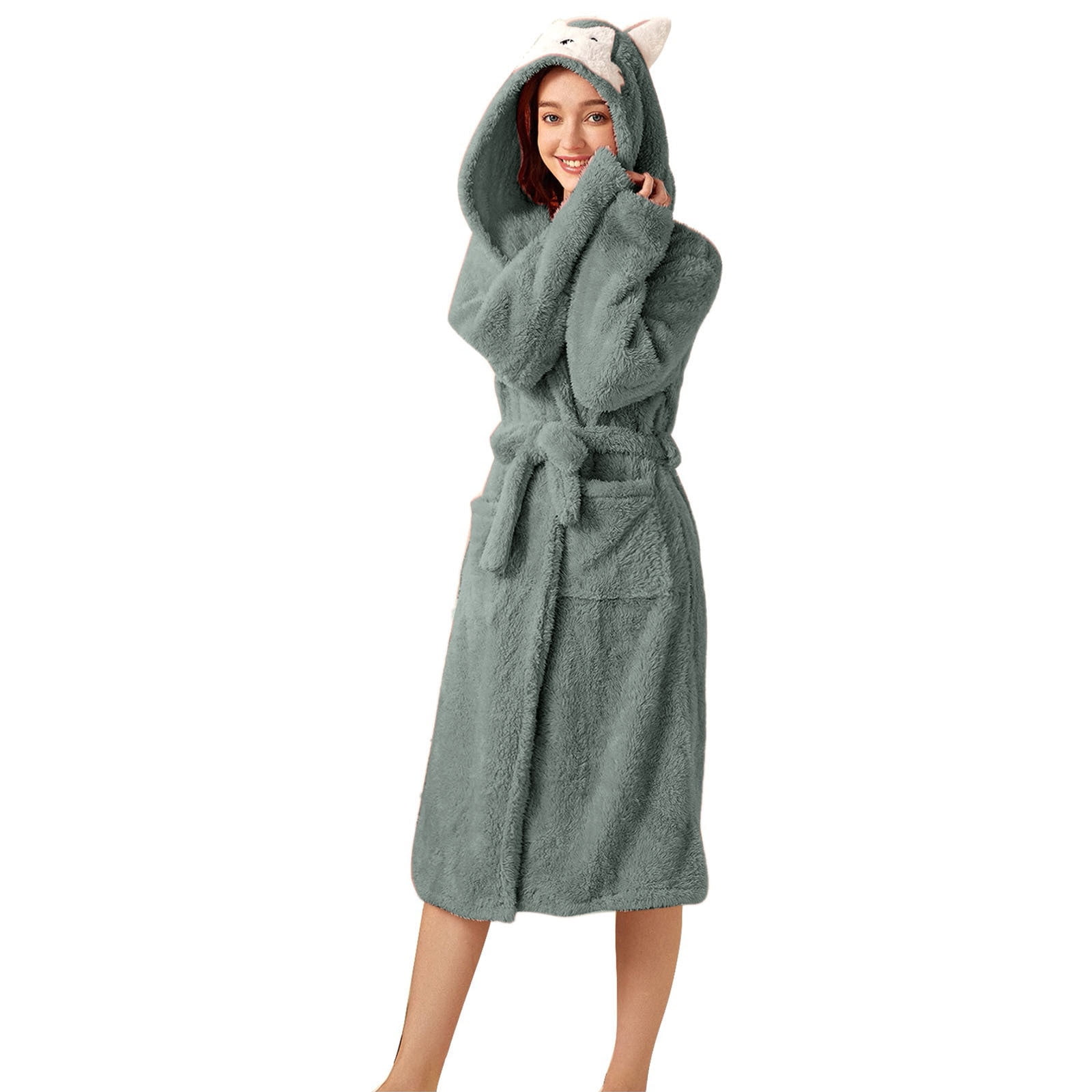 Cute Robe Designs Nmnitkp Plush Robes for Womens Super Cute Robe Bathrobes with Hood Soft ...