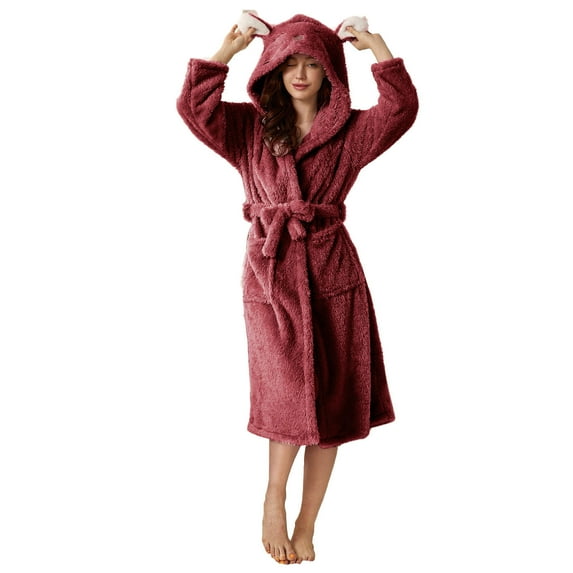Nmnitkp Plush Robes for Womens Super Cute Robe Bathrobes with Hood Soft Robes for Women Animal Robes Cozy Warm Koala Gifts